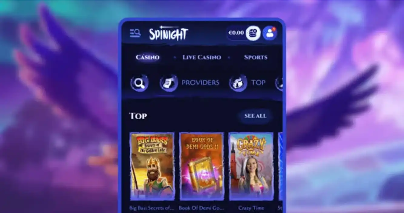 SpiNight Casino App-Screenshot